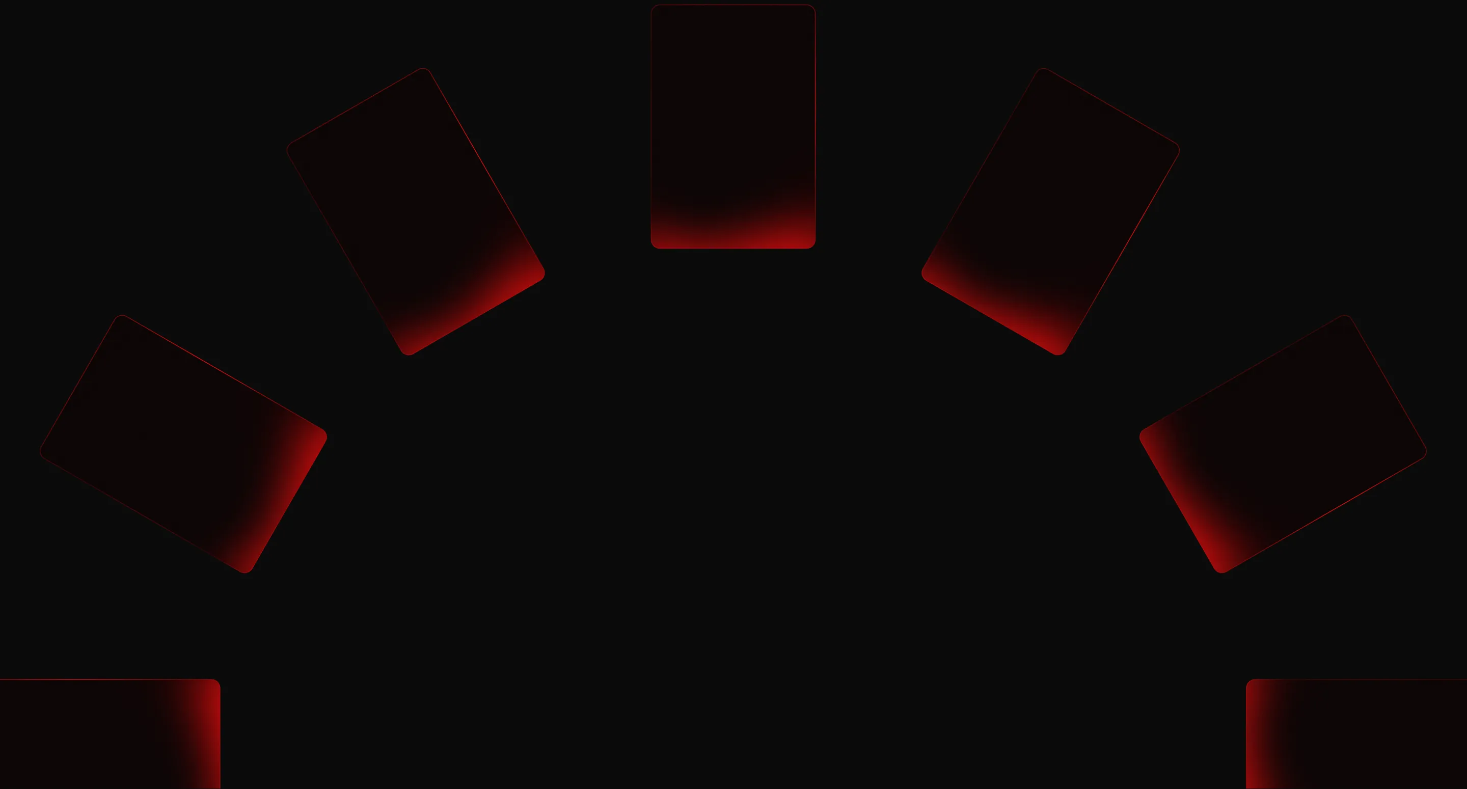 A fan of cards spread across a dark surface